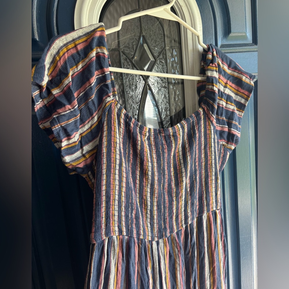 Xhilaration Smocked Striped Jumpsuit